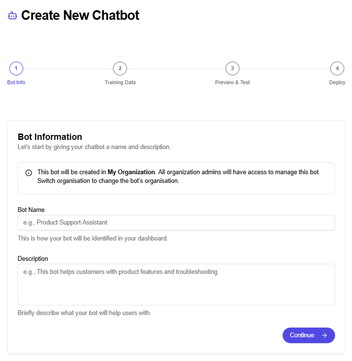 HelpJet AI chatbot setup wizard