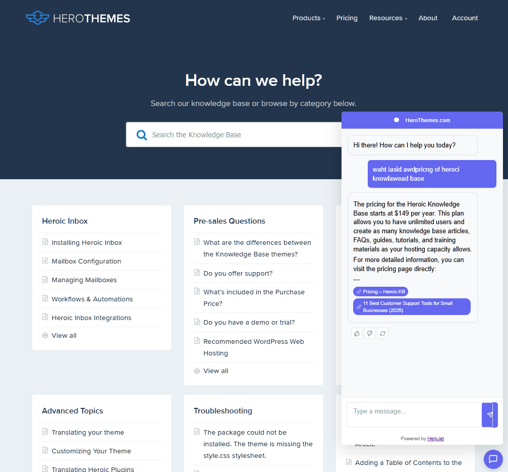 AI and NLP chatbot example