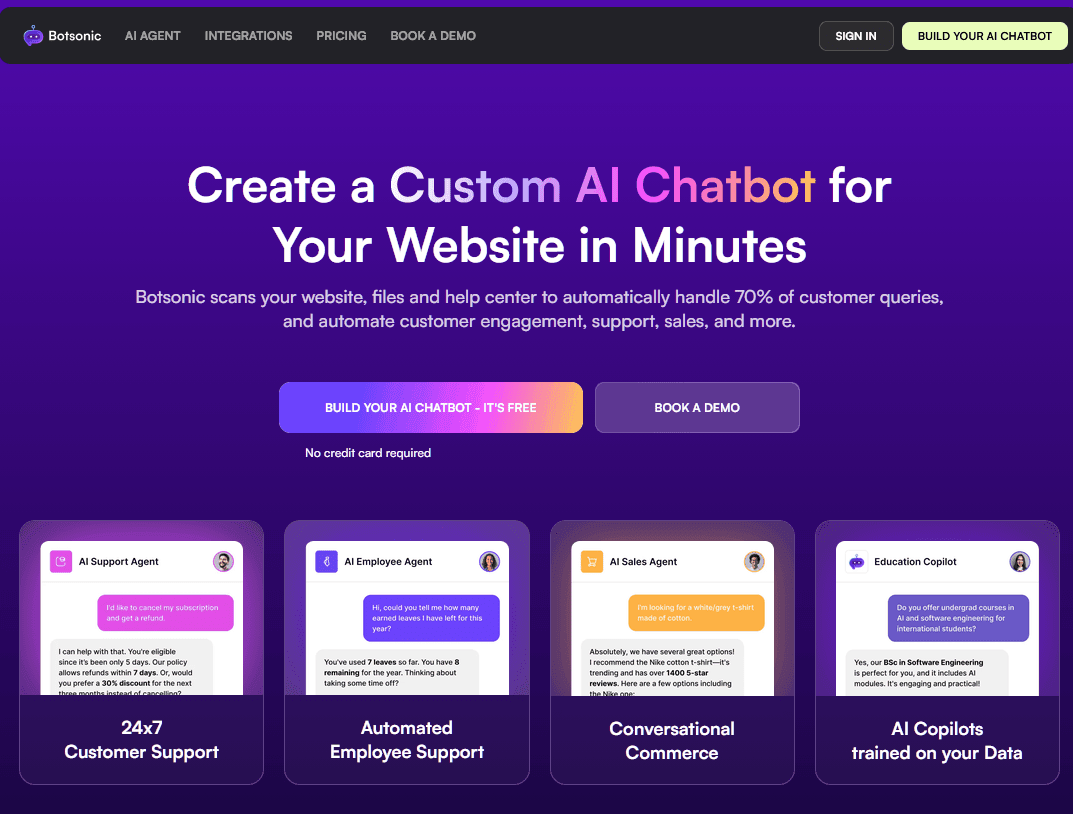 Botsonic AI chatbot