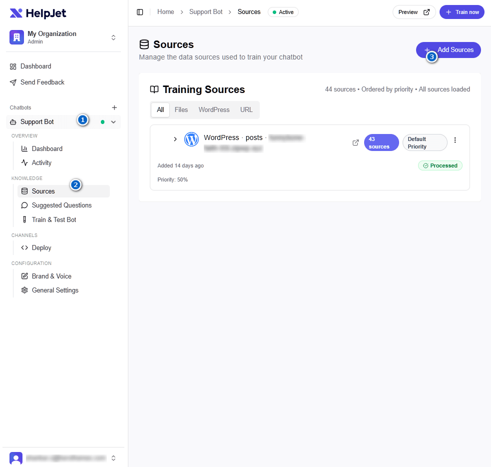 Connecting AI chatbot with Data Sources