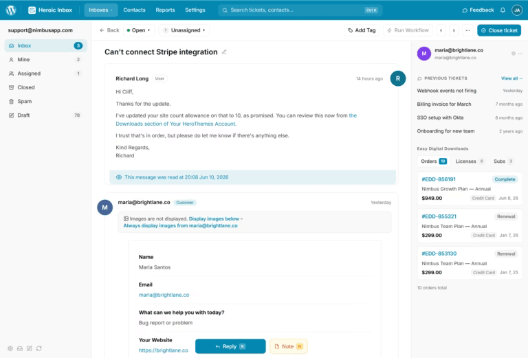 Heroic Inbox shared inbox software