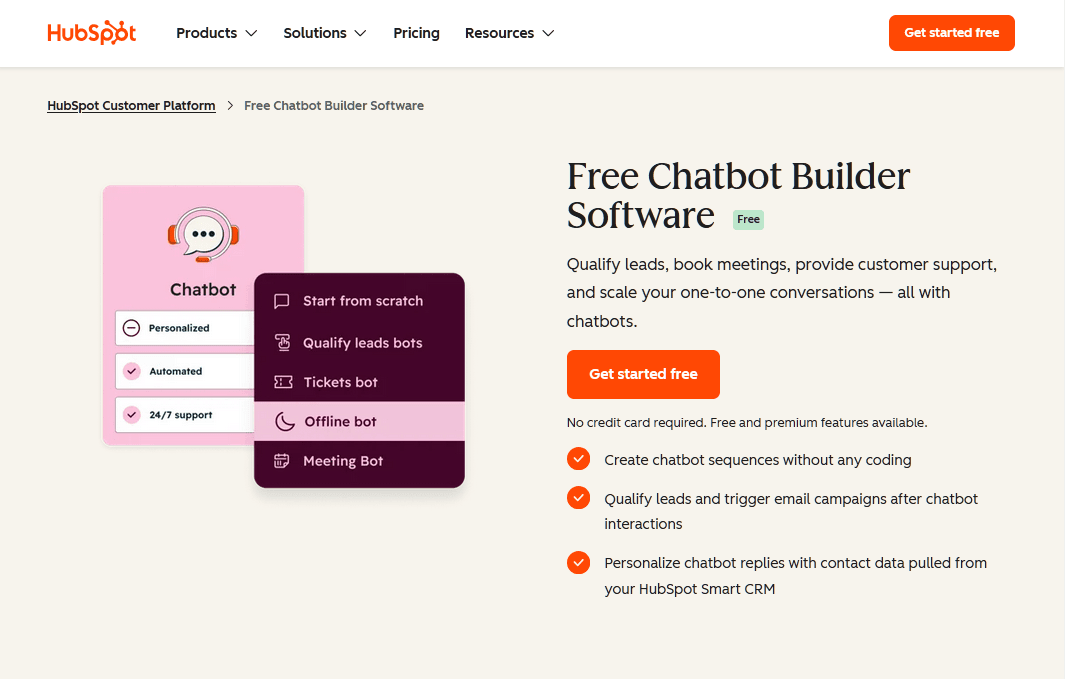 HubSpot Rule based Chatbot Builder