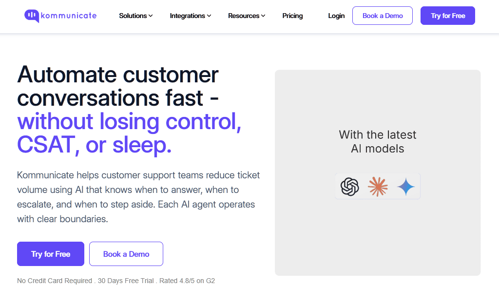 Kommunicate AI chatbot builder