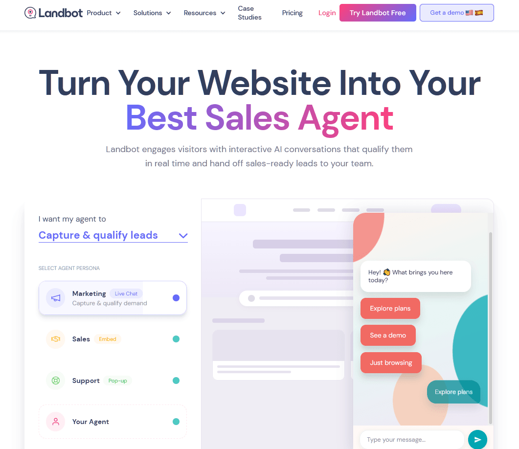 Landbot no-code chatbot builder