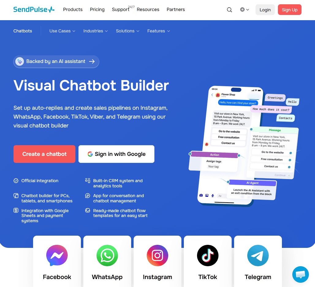 SendPulse chatbot