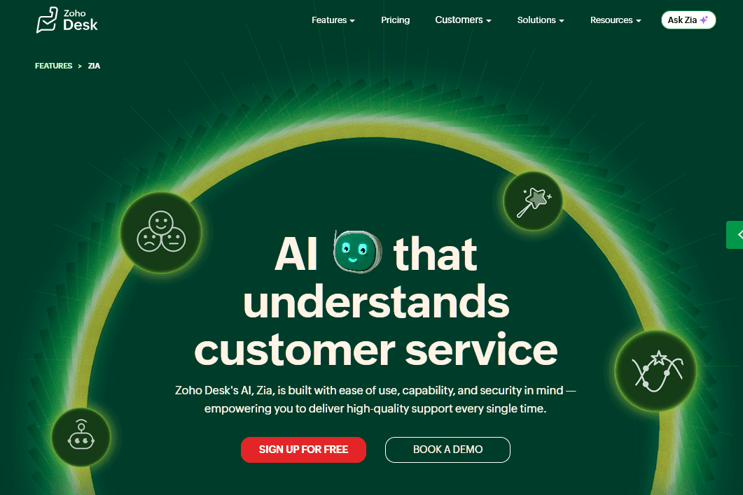 Zoho Desk with Zia AI